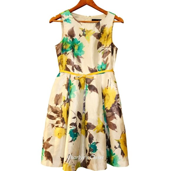 madison leigh Dresses & Skirts - Madison Leigh Petites Floral Classic Sleeveless Tea Length Garden Party Dress 6P